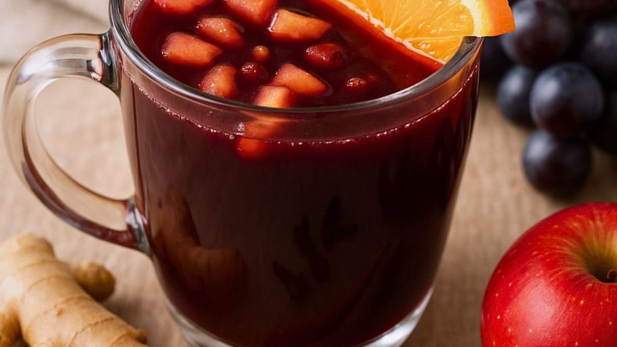 Imagem ilustrativa da receita VINHO QUENTE SEM ÁLCOOL COM SUCO DE UVA