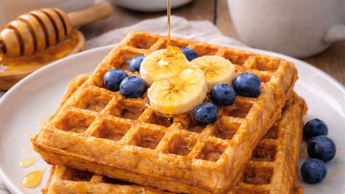 Imagem ilustrativa da receita WAFFLE DE BANANA E AVEIA