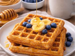 Imagem ilustrativa da receita WAFFLE DE BANANA E AVEIA