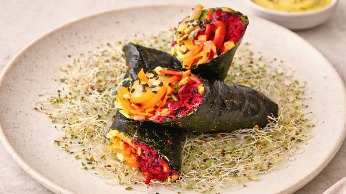 Imagem ilustrativa da receita WRAP VEGANO COM ALGA NORI E MAIONESE DE CURRY
